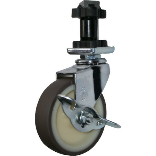 ■ハンマー パイプ差込み旋回式ウレタン車輪(ナイロンホイール)75mm 角32用 ストッパー付 4155ENUR75(8140956)[送料別途お見積り][法人限定][掲外取寄]