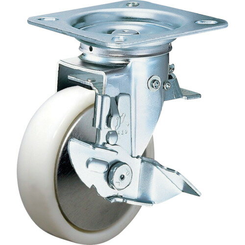 ■ハンマー スイッチキャスター ナイロン車輪(ローラーベアリング)125mm ストッパー付 419F0SNRB125(8140979)[送料別途お見積り][法人限定][掲外取寄]