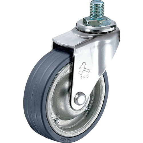 ■ハンマー ねじ込み式 自在 キャスター UNF1/2X20山 ゴム車 65mm 軽荷重 420A1PR65(8141014)[送料別途お見積り][法人限定][掲外取寄]