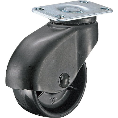 ■ハンマー 平付け旋回式ナイロン車輪50mm 本体：黒色 451PN50(8141479)[送料別途お見積り][法人限定][掲外取寄]