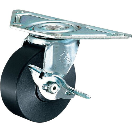 ■ハンマー Gシリーズコーナー 旋回式MCナイロン車輪 75mm ストッパー付 215GMC75(8141836)[送料別途お..