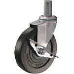 ■ハンマー 差し込み式 ボス 自在 キャスター ステンレス ストッパー付 ゴム車 125mm 軽荷重 315EKR125(8141931)[送料別途お見積り][法人限定][掲外取寄]