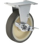 ■ハンマー Eシリーズオールステンレス 固定式ウレタン車輪(ナイロンホイール)100mm ストッパー付 315ER..