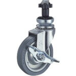 ■ハンマー パイプ差込み旋回式ゴム車輪(スチールホイール)100mm φ38用 ストッパー付 4152ENPR100(81424..