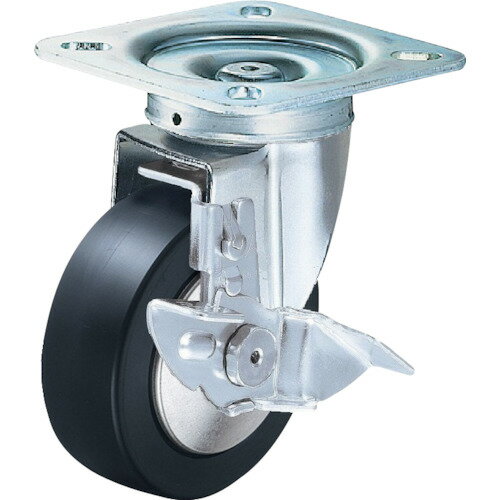 ■ハンマー 旋回式MCナイロン車輪(ラジアルボールベアリング)125mm ストッパー付 419SMCB125(8142597)[..