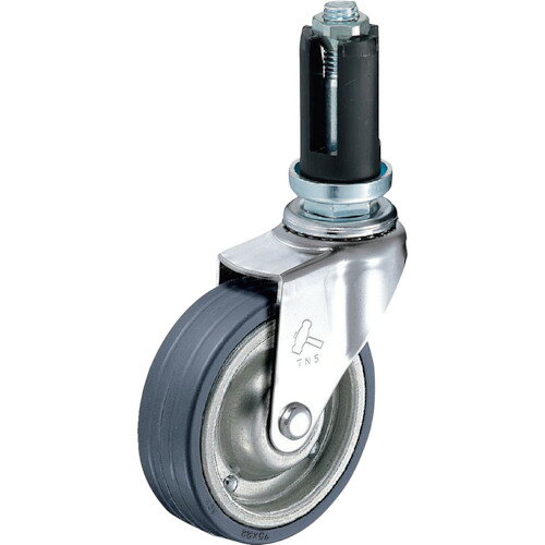 ■ハンマー 差し込み式 プラグ 自在 キャスター パイプ径22〜24mm ゴム車 65mm 軽荷重 4203EUPR65(8143153)[送料別途お見積り][法人限定][掲外取寄]