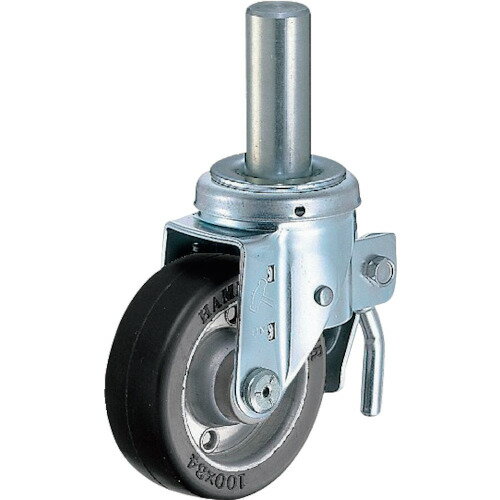 ■ハンマー 差込み旋回式ゴム車輪(ワイドタイプ)150mm トータルロック 615SKWR150(8143358)[送料別途お見積り][法人限定][掲外取寄]