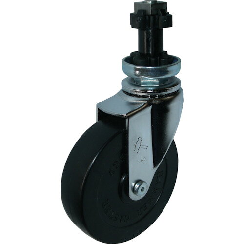 ■ハンマー 差し込み式 プラグ 自在 キャスター パイプ径38mm ゴム(ベアリング入)車 100mm 軽荷重 4202ENRDB100(8144279)[送料別途お見積り][法人限定][掲外取寄]