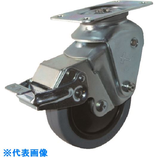 ■ハンマー オールステンレスクッションキャスター旋回式ゴム車輪125mm 線径3.2 SP付 935S0EFR125S32(8144499)[送料別途お見積り][法人限定][掲外取寄]