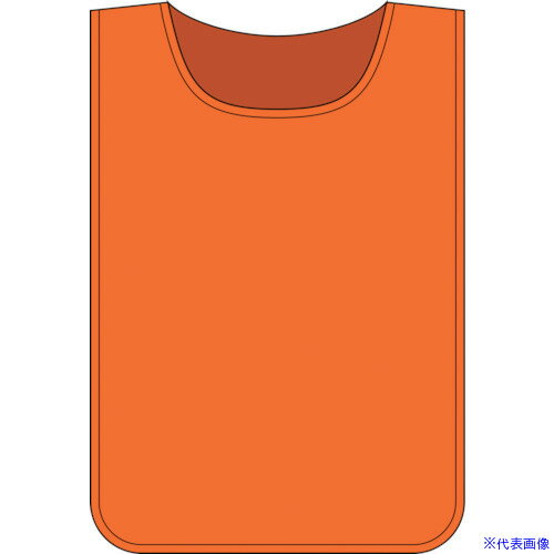 ■緑十字 安全ベスト(ゼッケン) オレンジ無地タイプ ゼッケン-100(オレンジ) 600×440mm 布製 237105(815..