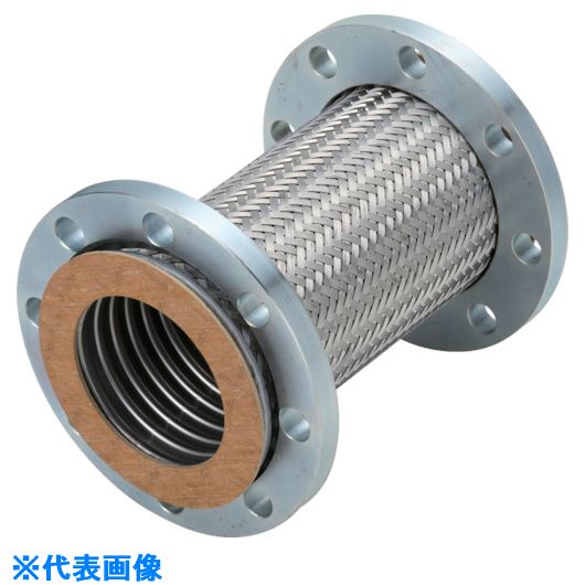 ■NFK 非溶接フランジ式フレキシブルホース/防振ジョイント フランジ10K/SS400(接液部SUS304) 25A×600L ..