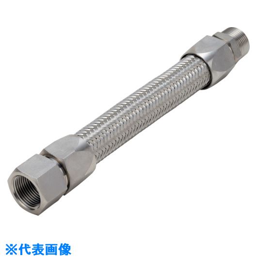 ■NFK ライトユニオン式(メタルタッチ無溶接式)フレキシブルホース オス×メス型 継手SUS304(ALLSUS304) 15A×800L NK3400MFSUS30415A800L(8172571)[送料別途見積り][法人・事業所限定][掲外取寄]
