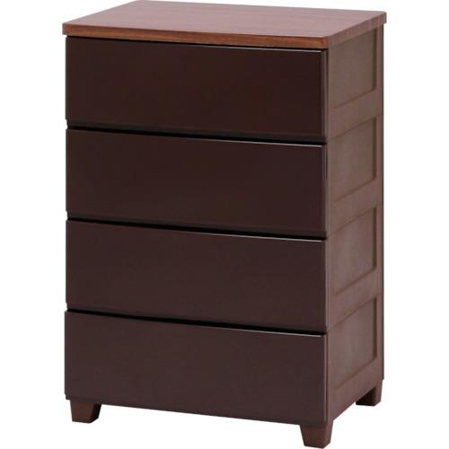 ■IRIS 225751 ウッドトップチェスト 4段 ブラウン MG554BR(8178683)[法人限定][外直送元]