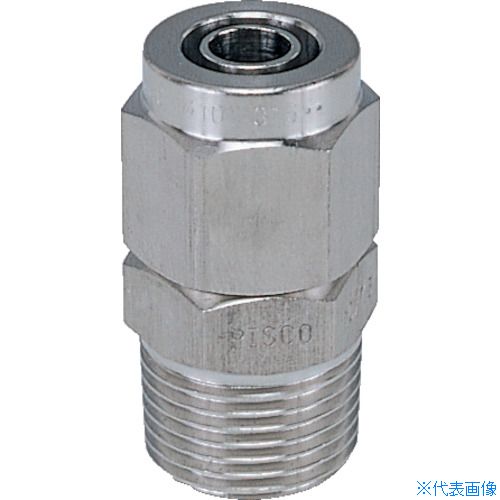 ■PISCO チューブフィッティング SUS316締付継手 ストレートチューブ1080ねじR1/2 NSC108004(8181552)[送料別途お見積り][法人限定][メーカー取寄]