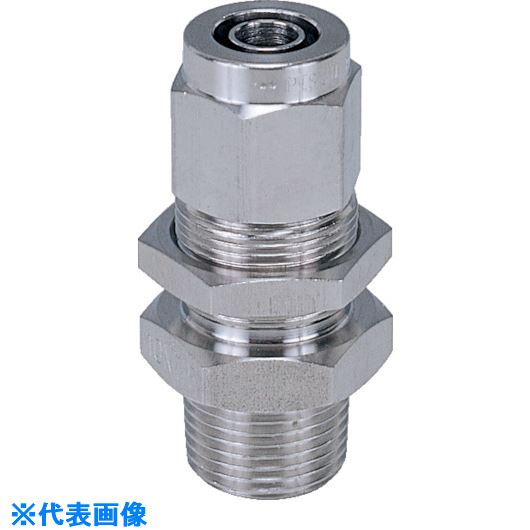 ■PISCO SUS316締付継手 隔壁ストレートチューブ1080ねじR1/8 NSMC108001(8181675)[送料別途お見積り][..