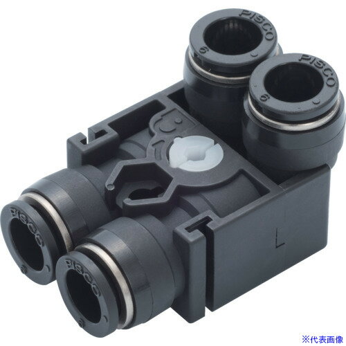 ■PISCO コネクタ(オス・メスセット) エルボ ミニ QC4L4M(8181875)[送料別途お見積り][法人限定][掲外取寄]