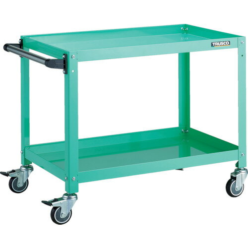 ■TRUSCO ツールワゴン ラビットワゴン 700×450×H600 ハンドル付 ウレタン車輪 ヤンググリーン RBW672HUYG(8183138)