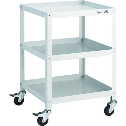 ■TRUSCO ツールワゴン ラビットワゴン 500X500 ゴム車輪 ホワイト RBW753W(8183163)