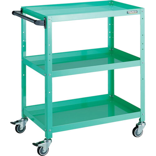 ■TRUSCO ツールワゴン ラビットワゴン 700×450×H880 ハンドル付 ウレタン車輪 ヤンググリーン RBW973HUYG(8183226)