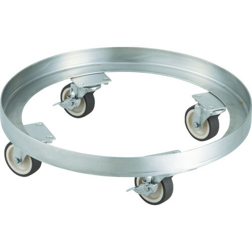 ■TRUSCO SUS304 ドラム缶台車 350L ステン金具 NU車輪 SDA350SNU(8185158)[法人限定][直送元]