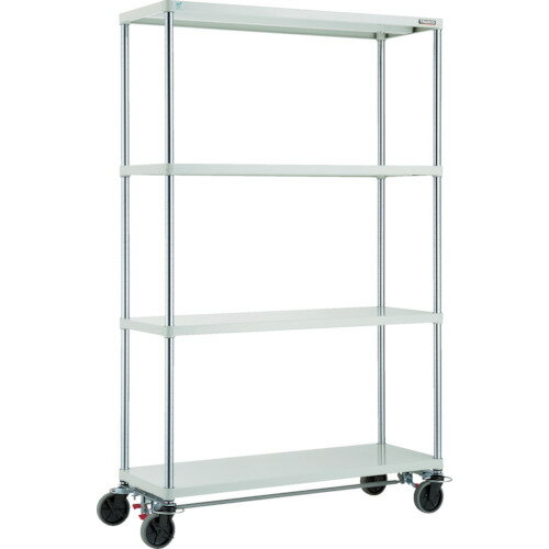 ■TRUSCO スチールラック フェニックスラック 1200X450 U車輪4輪S付 W色 抗菌粉体塗...