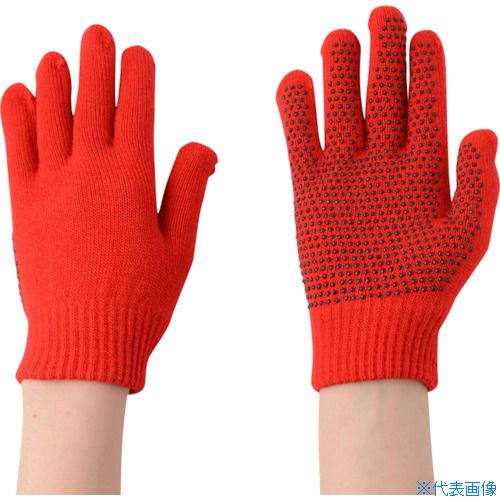 オレンジブック トラスコ中山　TRUSCO勝星 のびのび滑り止め手袋 赤 〔品番:371517〕[ 注番:8200004]特長●アクリル繊維などを利用した伸縮に優れた手袋に滑り止めを加工した手袋です。●子供から大人まで幅広いサイズに対応可能です。●防寒手袋としても使用可能です。●滑り止め加工されているので物を持った時も快適に掴めます。用途●軽作業、防寒対策、アウトドア、レジャー 等。仕様●色：赤●サイズ：フリー●ゲージ数：10●全長(cm)：17●手のひら周り(cm)：15●中指長さ(cm)：6.0●厚さ(mm)：10●リストカラー：レッド●手袋：赤●滑り止め：黒仕様2●10ゲージ編●厚さ：10mm材質/仕上●樹脂部：アクリル・ポリウレタン・他●樹脂部:塩化ビニールセット内容/付属品注意●高温のものに触れないでください。●回転部分を伴う機械作業に使用しないでください。●薬品・溶剤・油類など人体に有害な品物を扱う作業には使用しないでください。●電気作業には使用しないでください。原産国（名称）中国JANコード4972966005091本体質量35gオレンジブック トラスコ中山　TRUSCO勝星 のびのび滑り止め手袋 赤 〔品番:371517〕[注番:8200004][本体質量：35g]《包装時基本サイズ：210×210×60》〔包装時質量：150g〕分類》保護具》作業手袋》すべり止め手袋☆納期情報：仕入れ先通常在庫品 (欠品の場合有り)