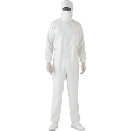 ■ミドリ安全 高通気性超静電クリーンウェア ホワイト 4L C1001W4L(8219523)[送料別途お見積り][法人限..