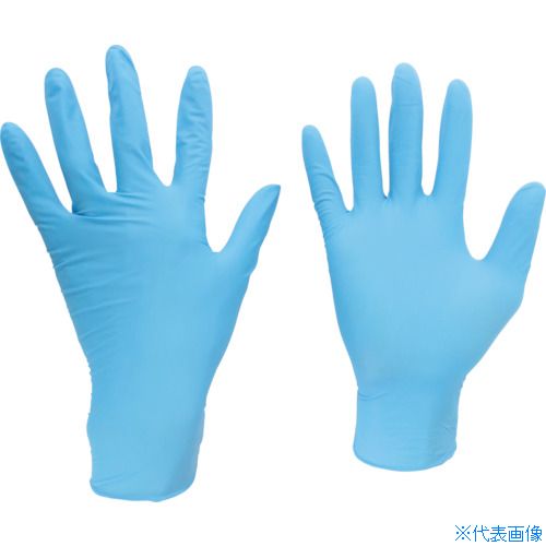 ■ミドリ安全 ニトリル使い捨て手袋 粉付 青 L (100枚入) VERTE752KL(8219662)