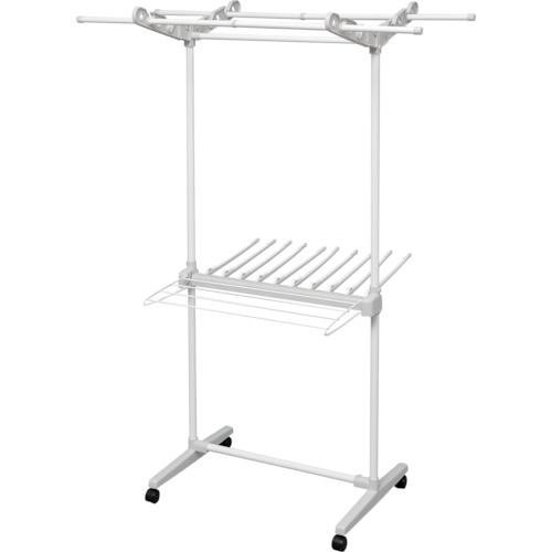 オレンジブック トラスコ中山　TRUSCOIRIS 268357 室内物干し ホワイト 〔品番:W700KR〕[ 注番:8275204]特長●洗濯物を干したまま移動できるキャスター付きの室内物干しです。●竿の位置を2段階に切り替えできます。...