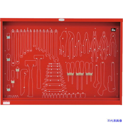 ■TONE 整備用工具セット サービスボード 間口1086×奥行80×高さ770mm C63B(8292440)[送料別途お見積り][法人限定]