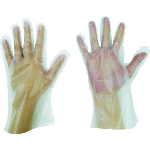 ■東京パック 使い捨て手袋 S−HYBRIDグローブ五本絞りL 半透明 HGL(8363611)