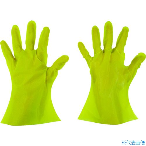 ■東京パック 使い捨て手袋 ニューマイジャストエコノミー化粧箱L イエロー YNEKL(8363686)