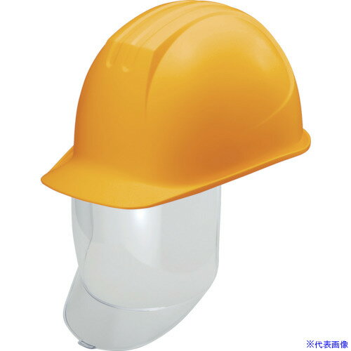 ■タニザワ 大型シールド面付ヘルメット ST#0162-SD(EPA) 溝付 イエロー 0162SDY2J(8363962)