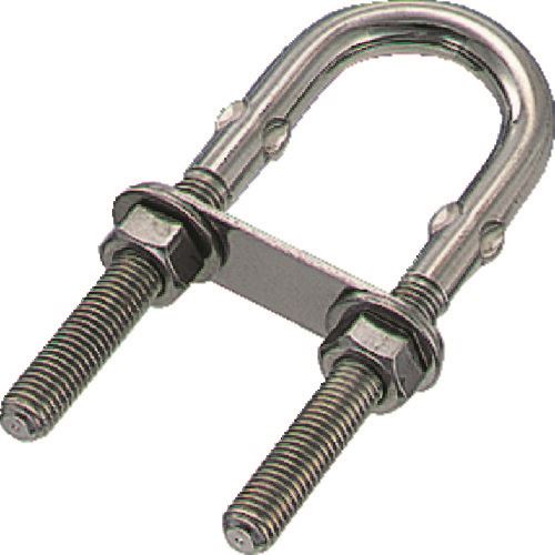 オレンジブック トラスコ中山　TRUSCO水本 ステンレス Uボルト 内幅26mm 〔品番:B442〕[ 注番:8491038]特長●壁面・床面・地面への固定金具です。●ステンレス製で錆びにくく、耐久性に優れます。用途●壁面・床面・柱等に設置し、チェーン・ワイヤー・ロープ等の端末金具として。仕様●使用荷重(kN)：0.20●D(mm)：4●L1(mm)：58●L2(mm)：21●L3(mm)：30●捻径：M-4●W1(mm)：26●W2(mm)：30仕様2材質/仕上●ステンレス(SUS304)●仕上げ：バレル研磨仕上げセット内容/付属品●楕円プレート・丸ワッシャー:2枚・六角ナット2個付。注意原産国（名称）台湾JANコード4982970404254本体質量17gオレンジブック トラスコ中山　TRUSCO水本 ステンレス Uボルト 内幅26mm 〔品番:B442〕[注番:8491038][本体質量：17g]《包装時基本サイズ：120×70×40》〔包装時質量：17g〕分類》金物・建築資材》建築金物》荷役金具☆納期情報：メーカー取り寄品（弊社より発送）