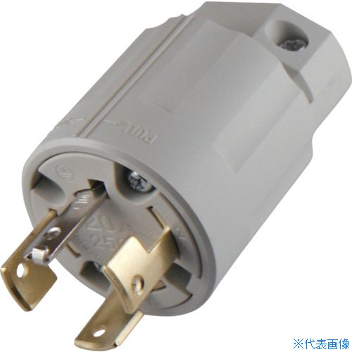 ■アメリカン電機 引掛形 ナイロンプラグ 接地3P20A250V 白色 4222NIV(8501128)[送...