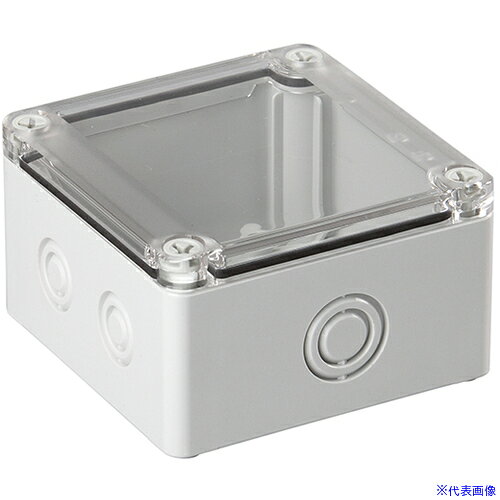 ■タカチ ノックアウト付防水・防塵ボックス 透明/ホワイトグレー 100×100×60 SPCM1...