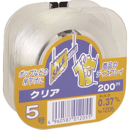 オレンジブック トラスコ中山　TRUSCOたくみ カラーテグス クリア 5号 〔品番:1205〕[ 注番:8511250]特長●透明糸で様々な用途に使えます。用途●一般工作仕様仕様2●リール巻材質/仕上●糸：ナイロンセット内容/付属品注意●幼児の手の届かないところで使用、保管してください。●糸を手や歯で切るとけがをする恐れがあります。●糸を火で切らないでください。原産国（名称）日本JANコード4960587012055本体質量49gオレンジブック トラスコ中山　TRUSCOたくみ カラーテグス クリア 5号 〔品番:1205〕[注番:8511250][本体質量：49g]《包装時基本サイズ：125×95×25》〔包装時質量：59g〕分類》梱包用品》梱包結束用品》ひも☆納期情報：オレンジブック掲載以外でメーカー直送品【法人限定＝会社名ご記入お願い致します。】