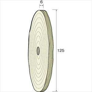 ■Minimo 綿バフホイール 中仕上げ用 φ125 (2個入) NA6534(8525435)[送料別途お見積り][法人限定][掲外取寄]