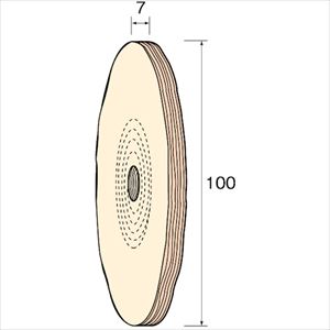 ■Minimo 綿バフホイール 仕上げ用 φ100 (2個入) NA6553(8525439)[送料別途お見積り][法人限定][掲外取寄]