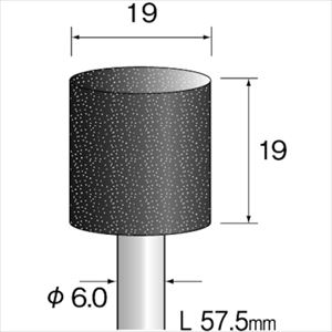 ■Minimo ブラック砥石 A#60 φ19 (10本入) CA6106(8526332)[送料別途お見積り][法人限定][掲外取寄]