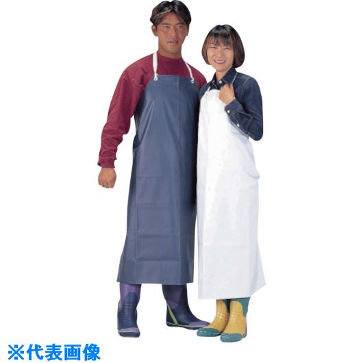 ■川西 抗菌ビニロン胸当前掛 紺 Lサイズ 4030NBL(8537671)×10[送料別途見積り][法人・事業所限定][掲外..