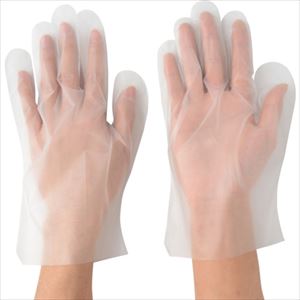 ■川西 ポリエチレン手袋外エンボスエコノミー クリア箱 100枚入り SSサイズ 2019CSS(8549023)×60[送料..