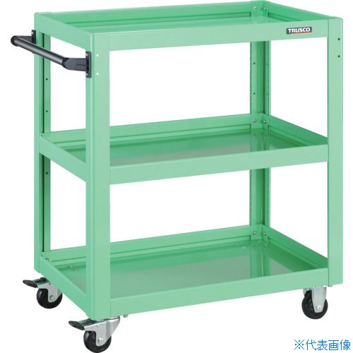 ■TRUSCO ツールワゴン ドルフィン 高さ調節式 750X500 ヤンググリーン DLWSA973YG(8549319)