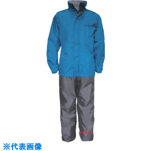 ■トオケミ ハイブリッドレインスーツ ブルー3L 7770BL3L(8550262)[送料別途お見積り][法人限定][掲外取寄]
