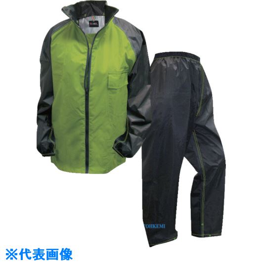 ■トオケミ レインウェア CSワンダーレインスーツ ライムL 4670LGL(8551662)