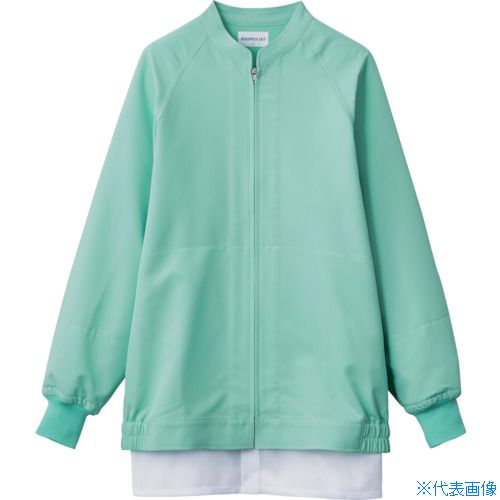 ■サンペックス 長袖ジャンパー 食品工場 白衣 衛生 グリーン LL VP526LL(8552230)