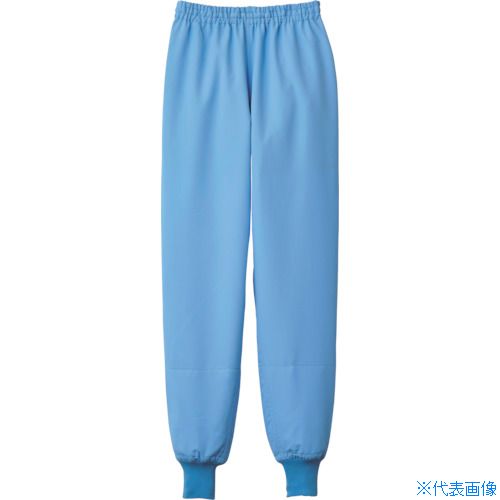 ■サンペックス ホッピングパンツ 食品工場 白衣 衛生 サックス L VP527L(8552238)