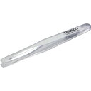 ■TRUSCO 透明プラスチック製ピンセット 120mm 先丸平型 TPP234TM(8552567)