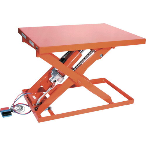 ■TRUSCO テーブルリフト500kg 電動Bねじ式 DC24Vバッテリー専用 650×1200 HDLL50612VD2(8553372)[法人..