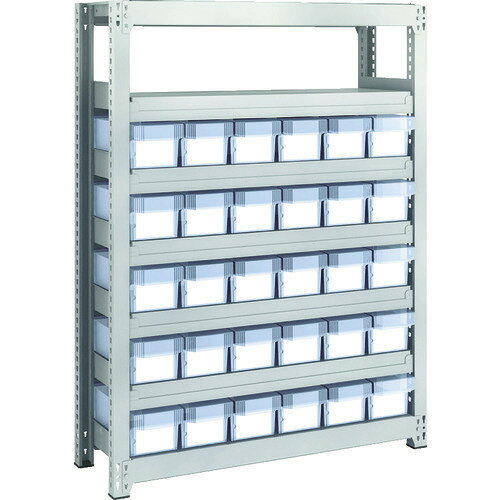 ■TRUSCO スチールラック M2型軽中量棚 H1200 樹脂透明引出付 小X30 M24337C30(8563178)
